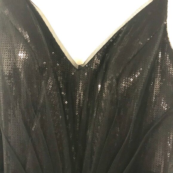 White Vera Wang maxi women size 6 sheer bodice lining stays black holiday event - Picture 4 of 6